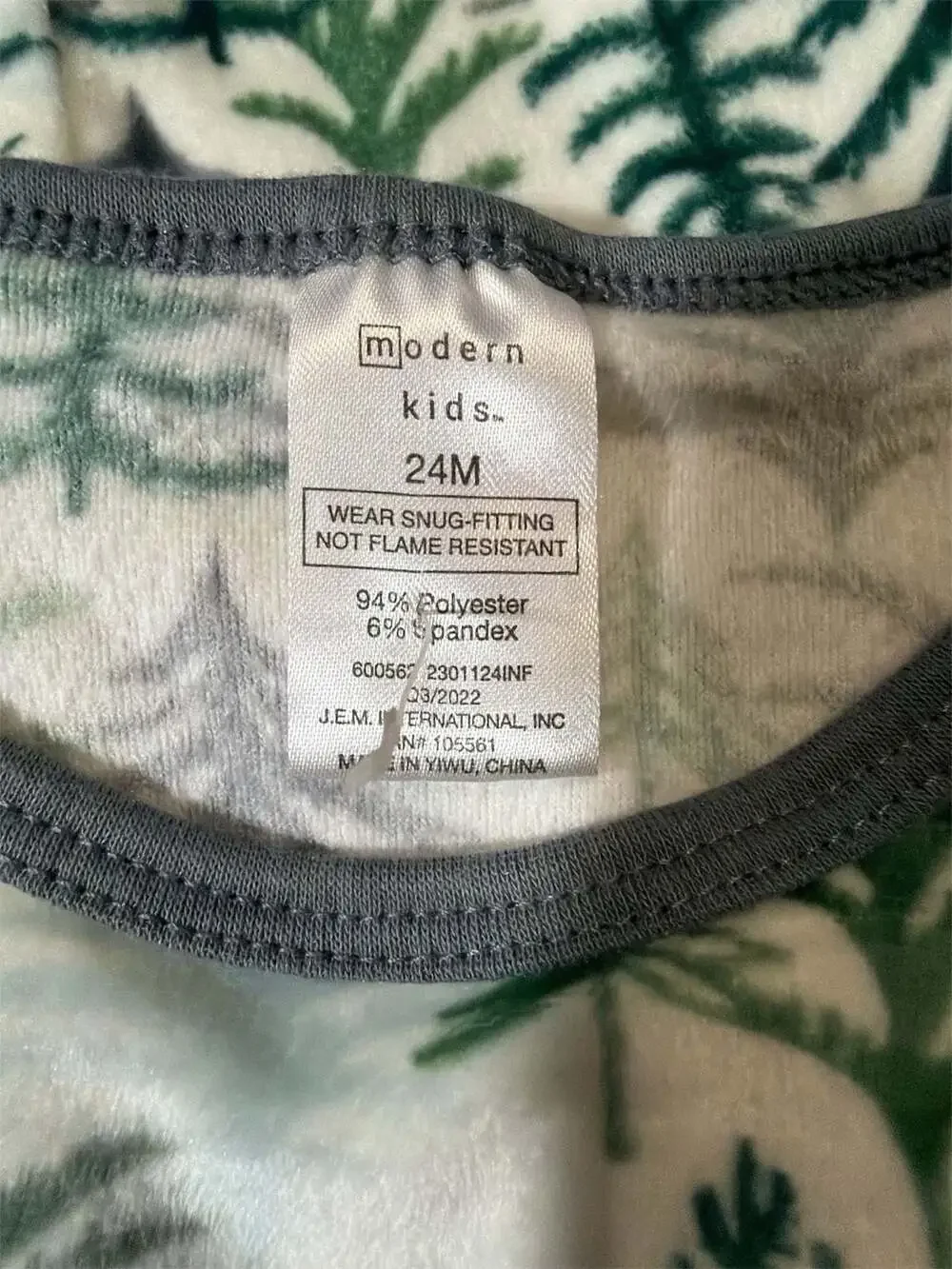 Modern Kids Pine Tree Forest Fleece Pajama Set 24M